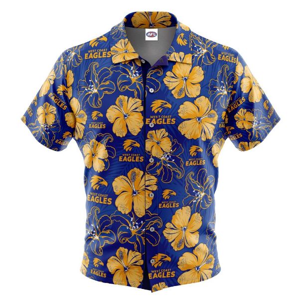 Picture of AFL Hawaiian Shirt Hibiscus West Coast Eagles