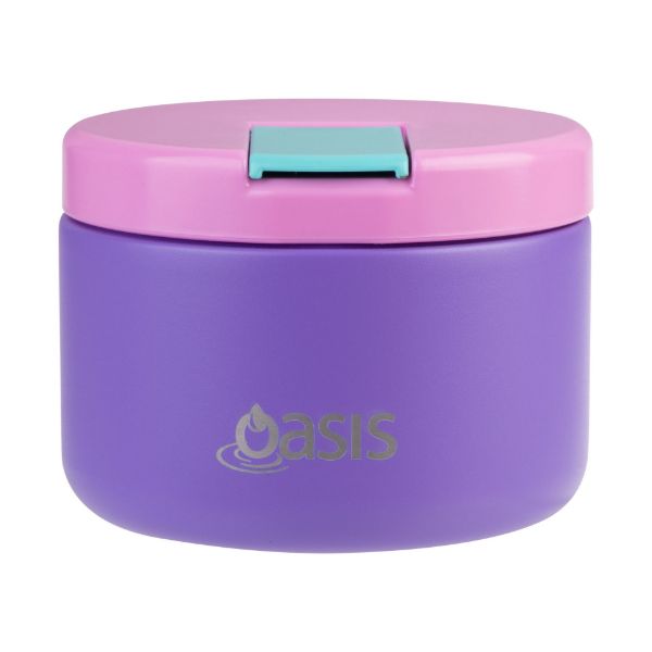 Picture of Oasis Stainless Steel Double Wall Insulated Food Flask Quick Release Lid 300ml Mermaid Purple