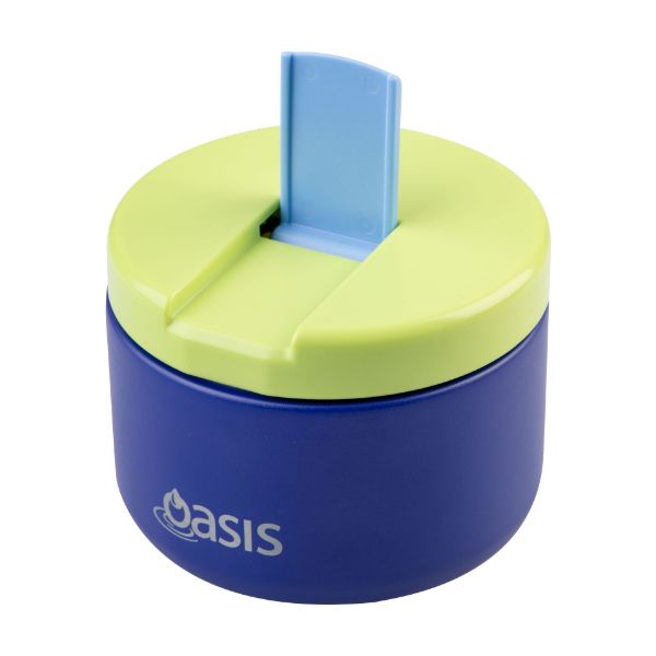 Picture of Oasis Stainless Steel Double Wall Insulated Food Flask Quick Release Lid 300ml Peacock Blue