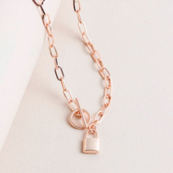 Picture of Rose Classic Padlock FOB Necklace