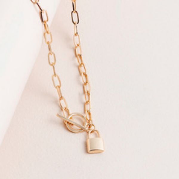 Picture of Gold Classic Padlock FOB Necklace